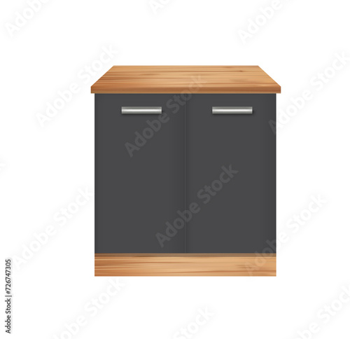 Home chest or kitchen cabinet, vector
