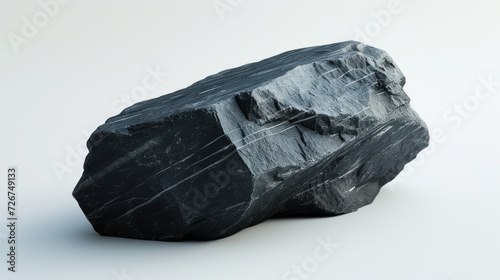 Polished Shungite stone with its lustrous black finish and powerful presence, set against a clean white backdrop