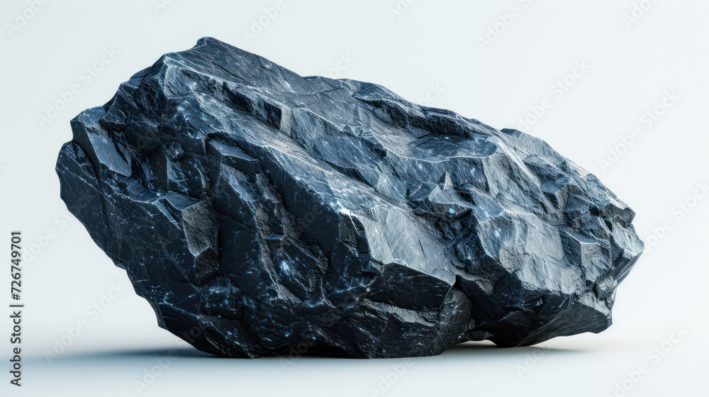 Polished Shungite stone with its lustrous black finish and powerful presence, set against a clean white backdrop