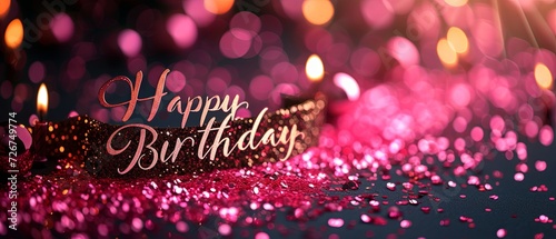 Happy Birthday Card With Sparkles and Candles