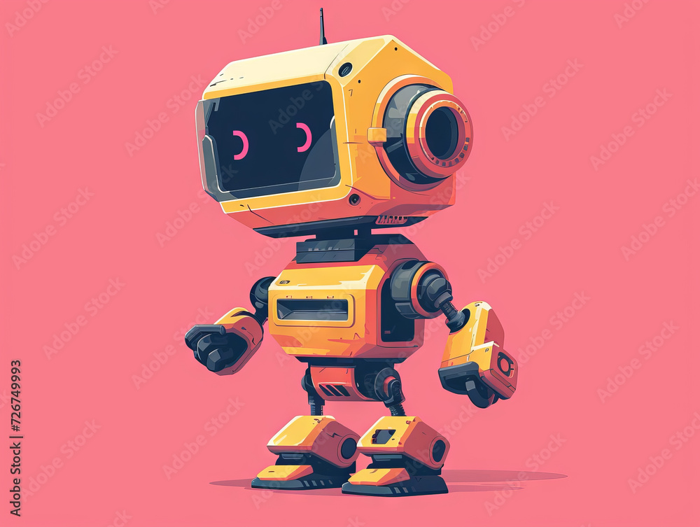 Friendly Cartoon Robot Illustration Friendly Cartoon Robot Illustration