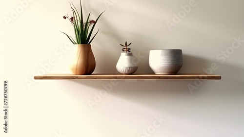 simple minimalist wall shelf made of carved