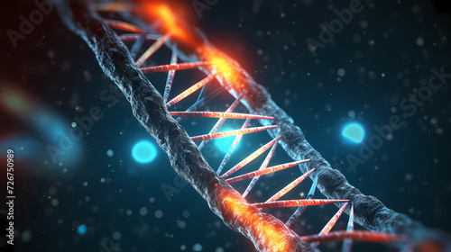 Human DNA structure  3D illustration of helical DNA molecule
