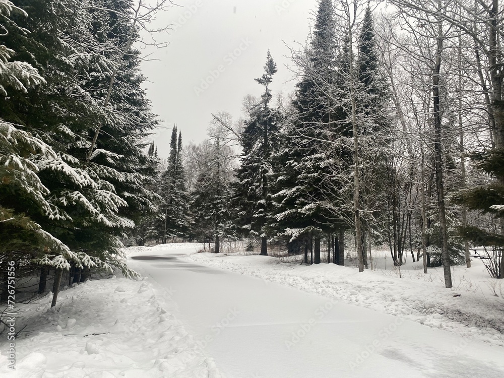 Fototapeta premium snow covered road