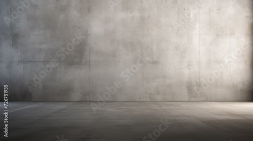 Abstract Cement Floor with Aged Concrete Wall Background and Sunlight. Ideal for Apartment