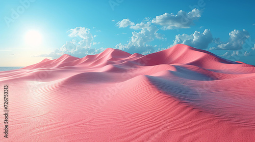 Pink Pastel Sand Texture Background with Muted Surrealism Effect Showing Mounds, Waves, and Granules of Textured Sand with Shimmering Glitter Details photo