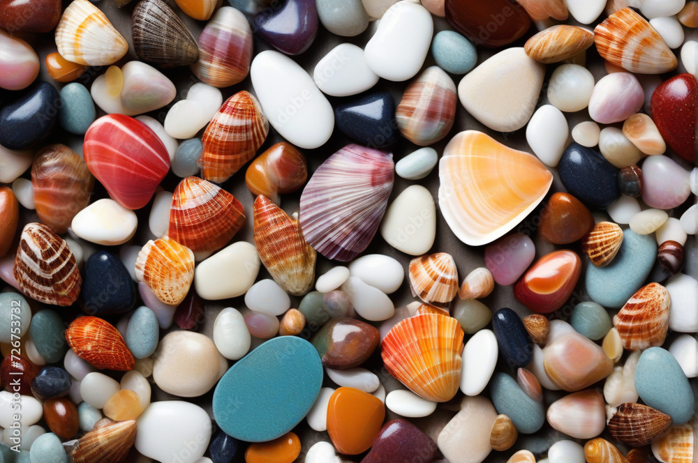 colored stones shells abstract pattern background colored stones shells abstract pattern background