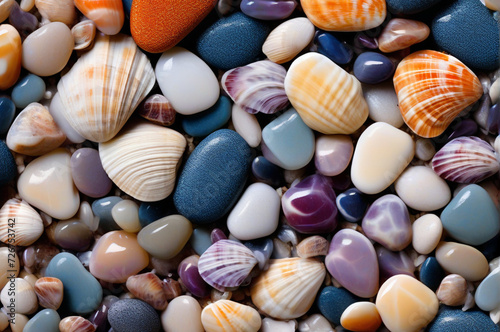 colored stones shells abstract pattern background