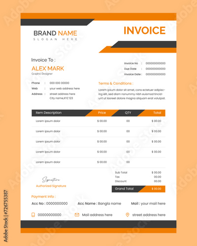 vector modern corporate invoice design clean layout template