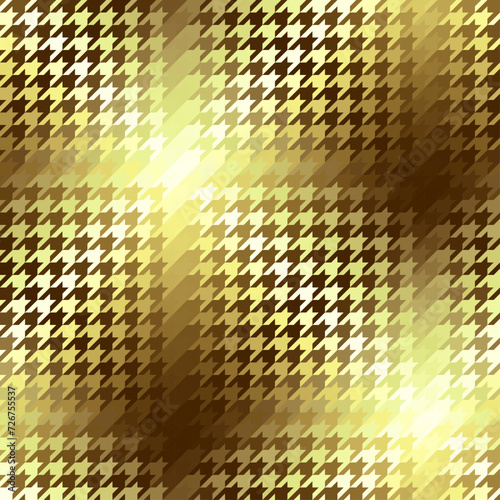 Diagonal gold plaid pattern. Small houndst-ooth pattern. Vector seamless image.
