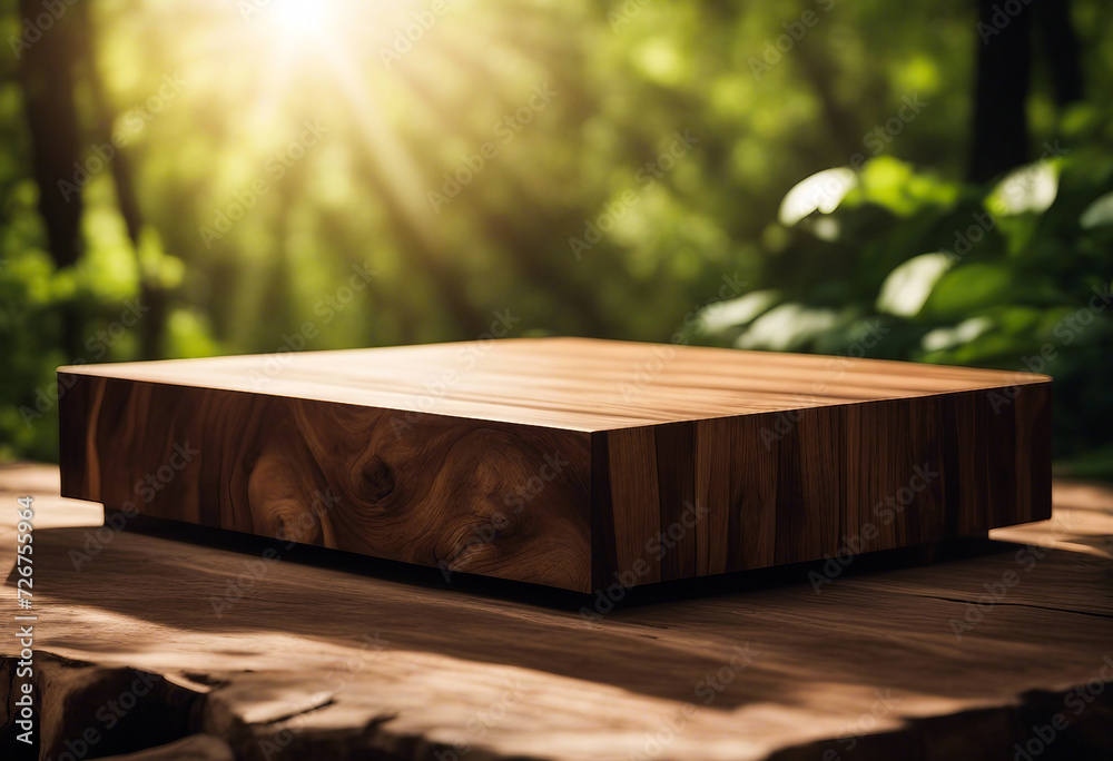 Top desk with blur natural bokeh background, wooden table generated by AI Top desk with blur natural bokeh background, wooden table generated by AI