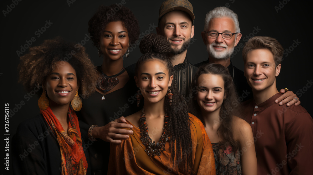 A diverse group of individuals standing next to each other, showcasing unity and community. A diverse group of individuals standing next to each other, showcasing unity and community.