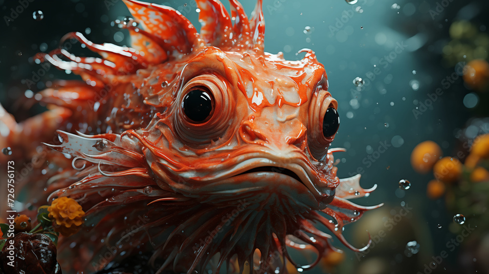 A fish gracefully swims through the water, displaying its natural movement and agility