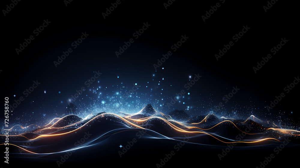 Fototapeta premium Digital technology particles abstract background, abstract analysis visualization