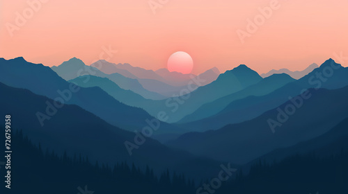 minimalistic mountains desktop background photo