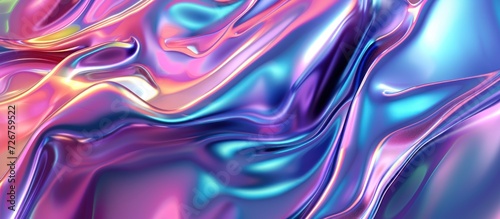 3d rendering illustration abstract iridescent color background. AI generated image photo