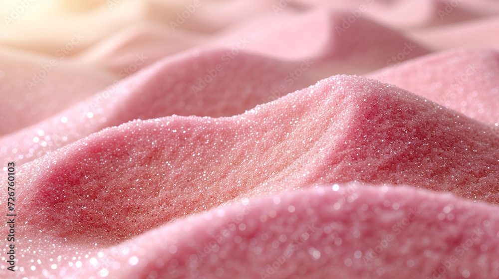 Pastel Sand Texture Background with Muted Surrealism Effect Showing Mounds, Waves, and Granules of Textured Glittering Sand