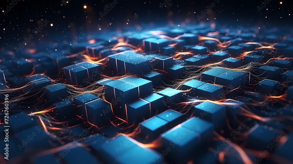 Digital technology particles abstract background, abstract analysis visualization Digital technology particles abstract background, abstract analysis visualization