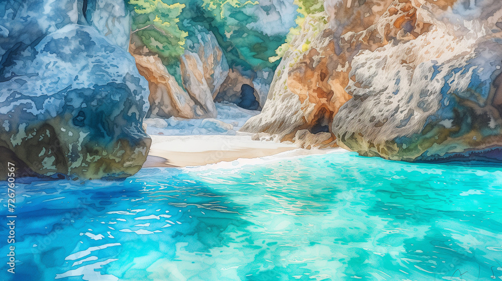 Watercolor Wonders: Serene Beaches to Playful Shores in Soft Pastels and Vibrant Hues