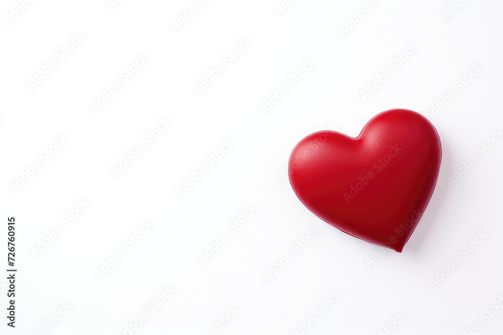 Red heart shape isolated on white, Valentine's day