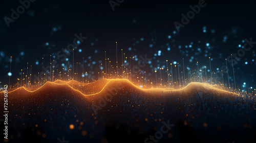 Digital technology particles abstract background, abstract analysis visualization