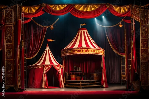 A Vivid Journey into the Enchanting Circus World with an Isolated Tent on a Transparent Background, Each Detail and Color Brought to Life in High Definition by the Lens of an HD Camera—Where Every Vib