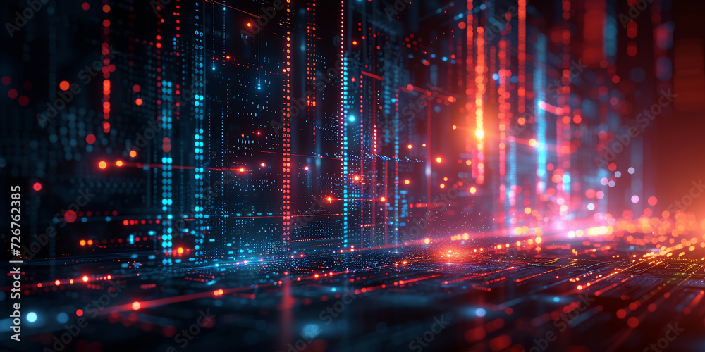 Analytical indicators on a sci-fi background Complexity graphs and analytical diagrams in technology background Bright neon dark Analytical indicators on a sci-fi background Complexity graphs and analytical diagrams in technology background Bright neon dark