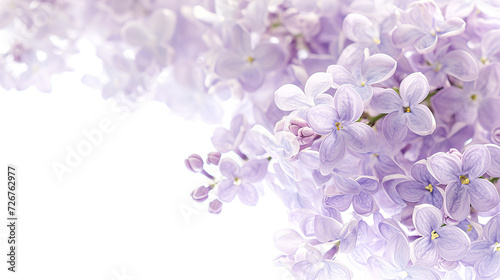 Beautiful Wide Angle soft spring background with lilac flowers. Panoramic pastel floral pink and purple template Web banner. greeting card with Copy Space. Illustration for Albums, notebooks. © Irina