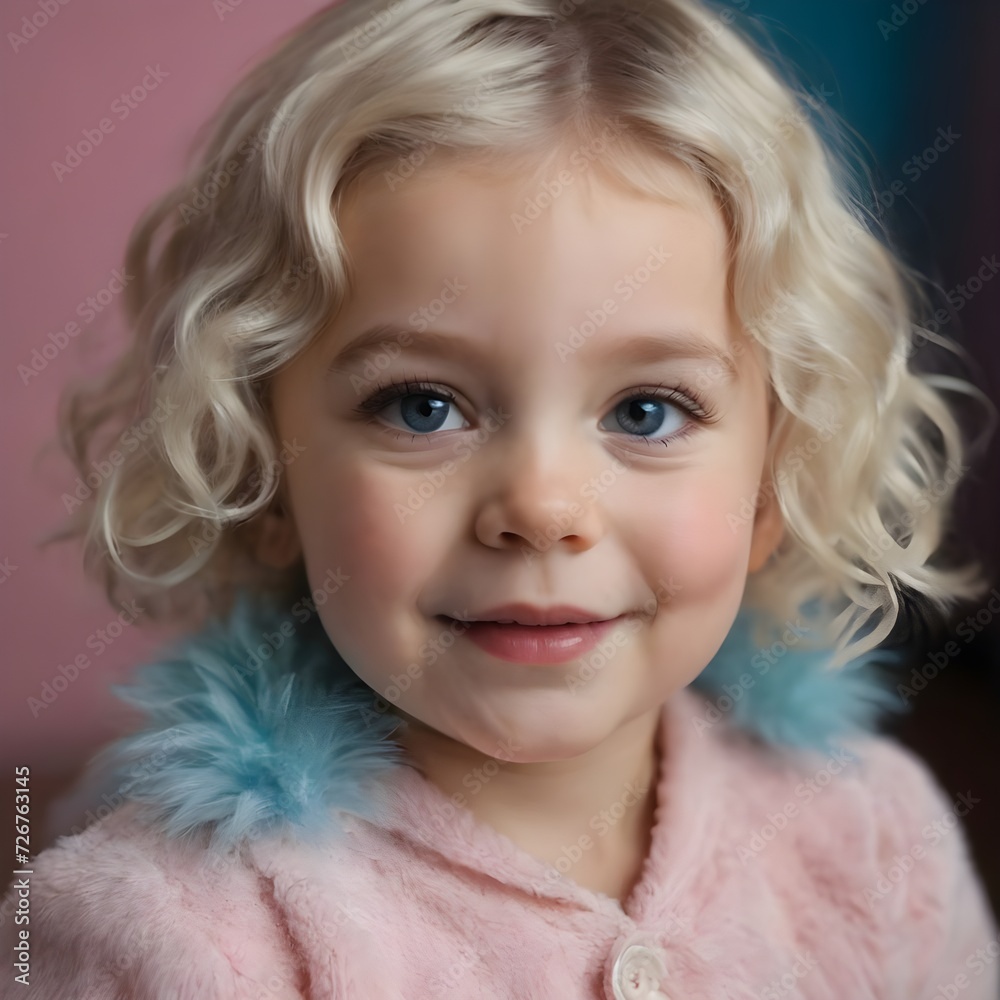Joyful Young Baby Girl With Curly Blonde Hair Smiling Outdoors on a Sunny Day, Joyful Young Baby Girl With Curly Blonde Hair Smiling Outdoors on a Sunny Day,