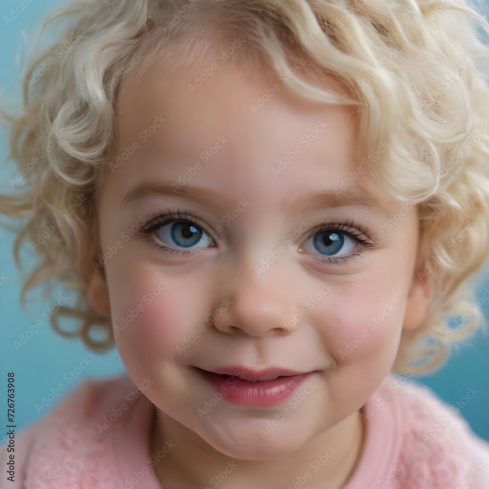 Joyful Young Baby Girl With Curly Blonde Hair Smiling Outdoors on a Sunny Day, Joyful Young Baby Girl With Curly Blonde Hair Smiling Outdoors on a Sunny Day,