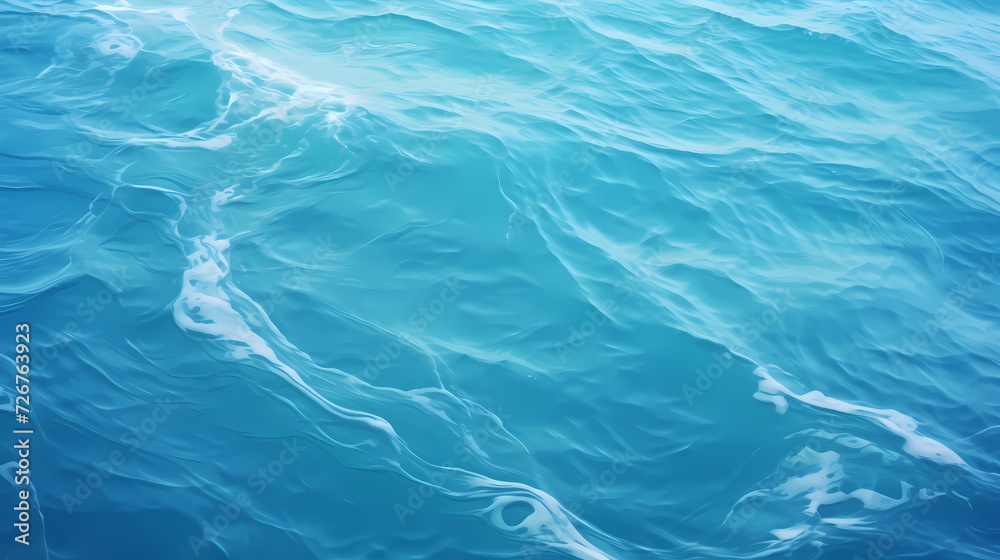 Aerial view of beautiful beach, simple, calm composition in clear blue