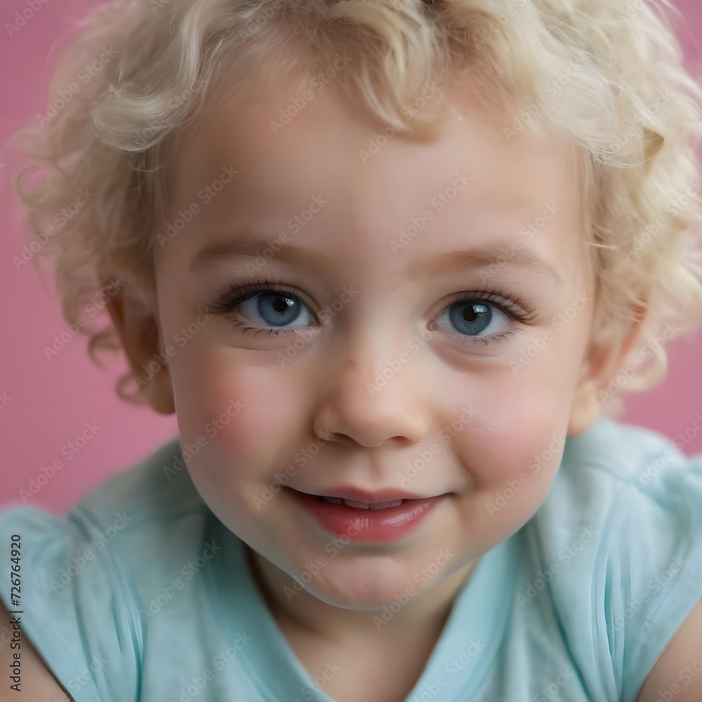 Joyful Young Baby Girl With Curly Blonde Hair Smiling Outdoors on a Sunny Day, Joyful Young Baby Girl With Curly Blonde Hair Smiling Outdoors on a Sunny Day,