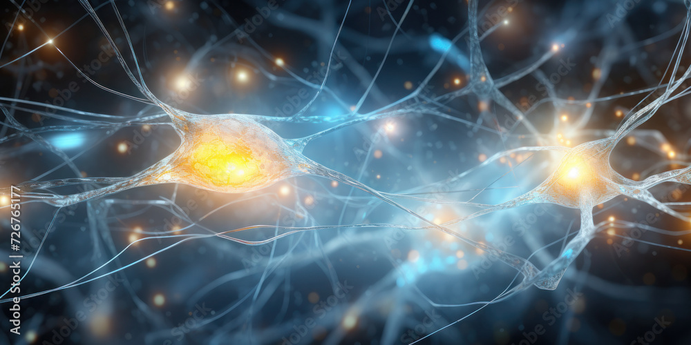An abstract illustration portraying dynamic neural connectivity within brain cells. An abstract illustration portraying dynamic neural connectivity within brain cells.