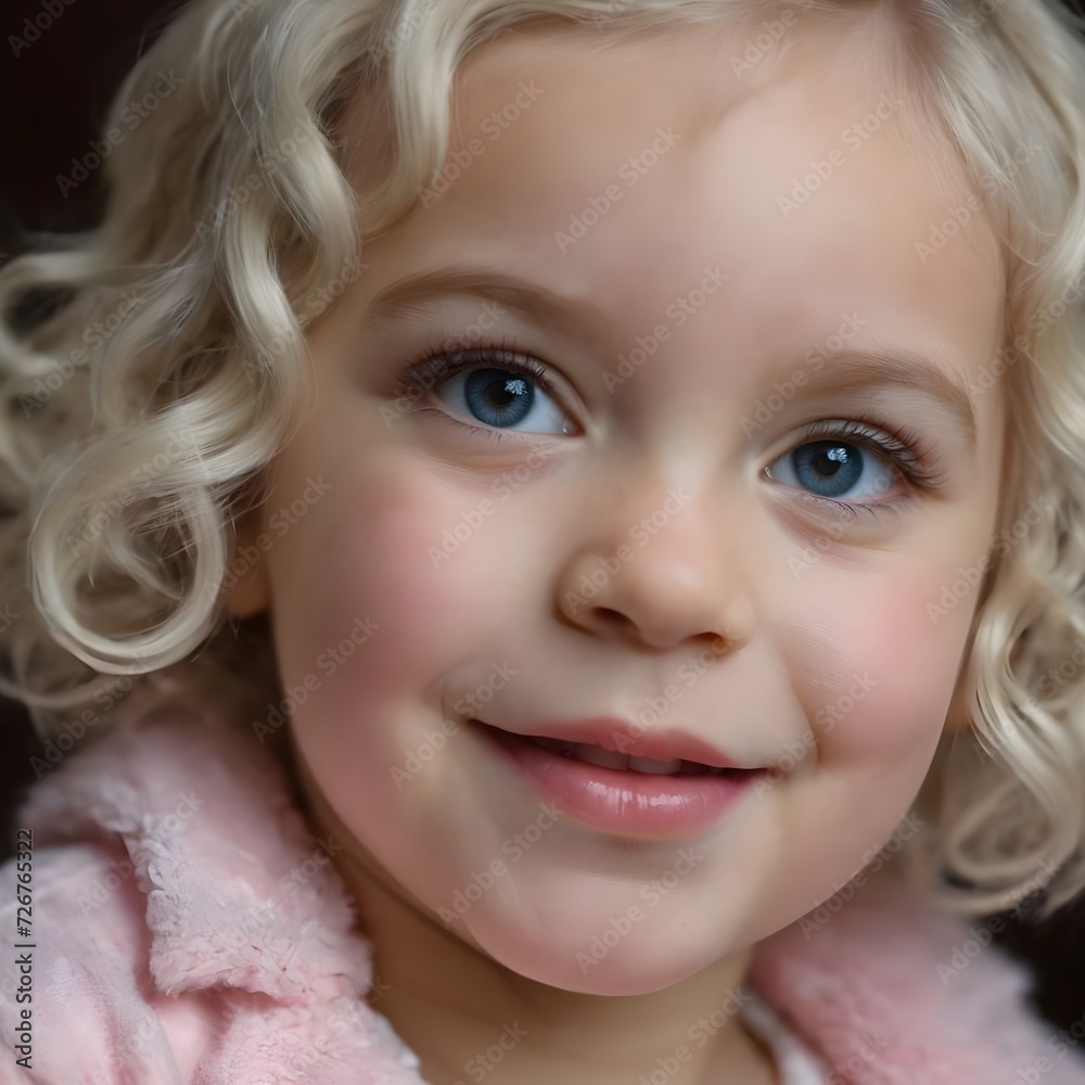Joyful Young Baby Girl With Curly Blonde Hair Smiling Outdoors on a Sunny Day, Joyful Young Baby Girl With Curly Blonde Hair Smiling Outdoors on a Sunny Day,