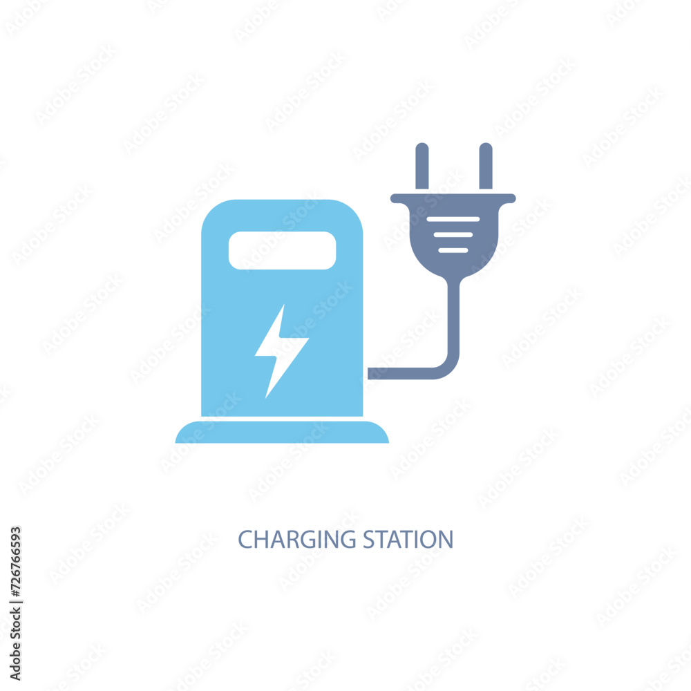 charging station concept line icon. Simple element illustration. charging station concept outline symbol design. charging station concept line icon. Simple element illustration. charging station concept outline symbol design.