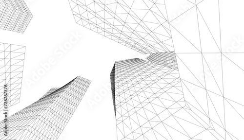 abstract architecture vector 3d illustration