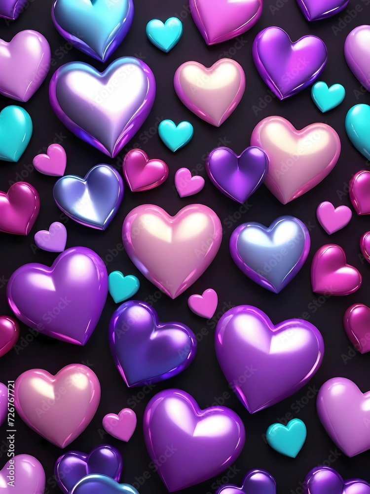 Kaleidoscope of Neon Hearts
