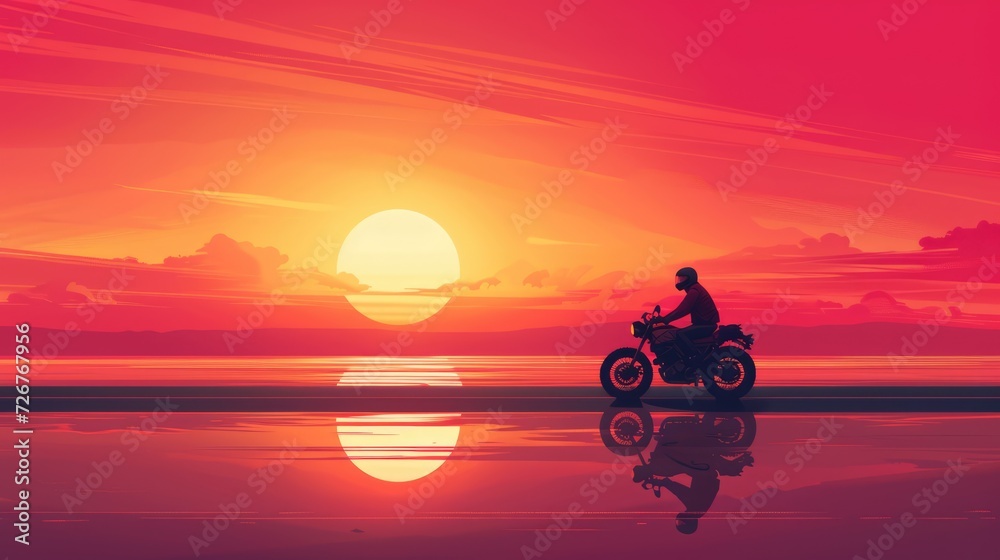 Professional motorbike rider. A motorcycle rides fast on the road ...