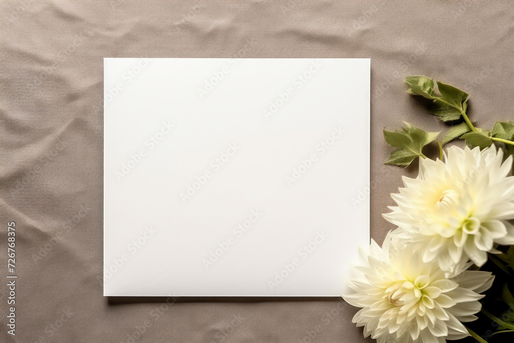 Elegant wedding invitation with floral design on a white background, offering a simple and romantic template. Elegant wedding invitation with floral design on a white background, offering a simple and romantic template.
