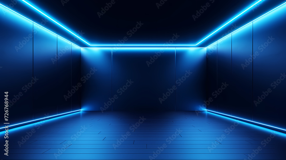 Empty room with neon lights
