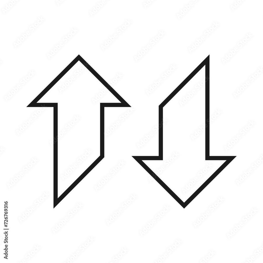 Up Down Hollow Cut Arrows Icon Up Down Hollow Cut Arrows Icon