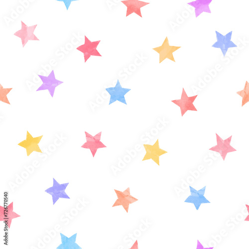 Colorful stars pattern. Simple seamless print for kids. Nursery design