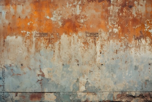 Rusty wall with weathered texture - an antique backdrop with signs of urban decay