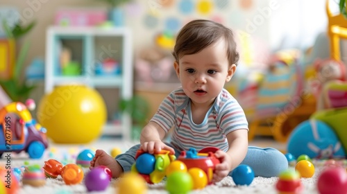 child playing with toys