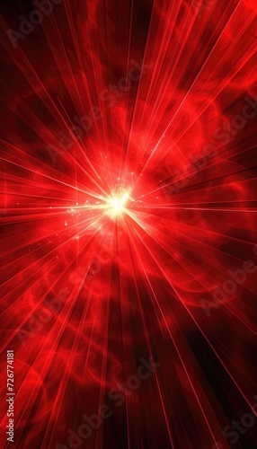 Abstract minimalistic red rays and beams backdrop, spotlight background with lasers and beams