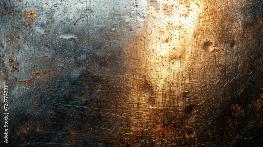 Old dirty, brushed steel plate - obrazy, fototapety, plakaty 