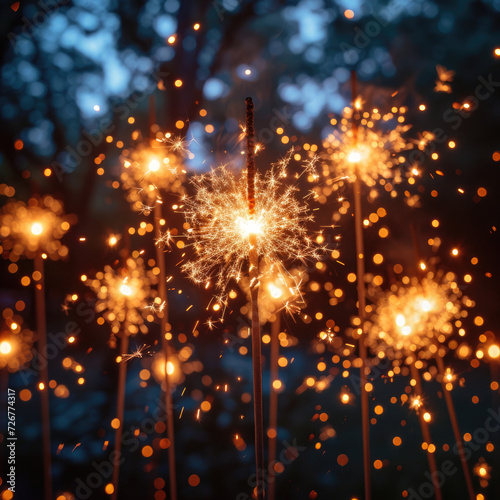 Sparklers Celebrate Festive Night