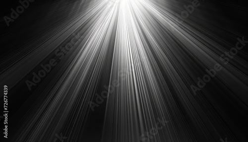 Abstract minimalistic black and white rays and beams backdrop, spotlight background with lasers and beams