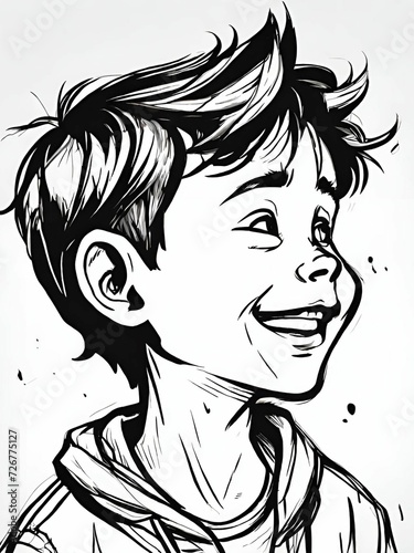 Boy line art sketch 