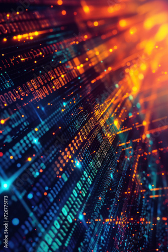 Wallpaper Mural Vertical abstract digital matrix background, a futuristic scene showcasing a digital matrix of intricate patterns and codes. Torontodigital.ca